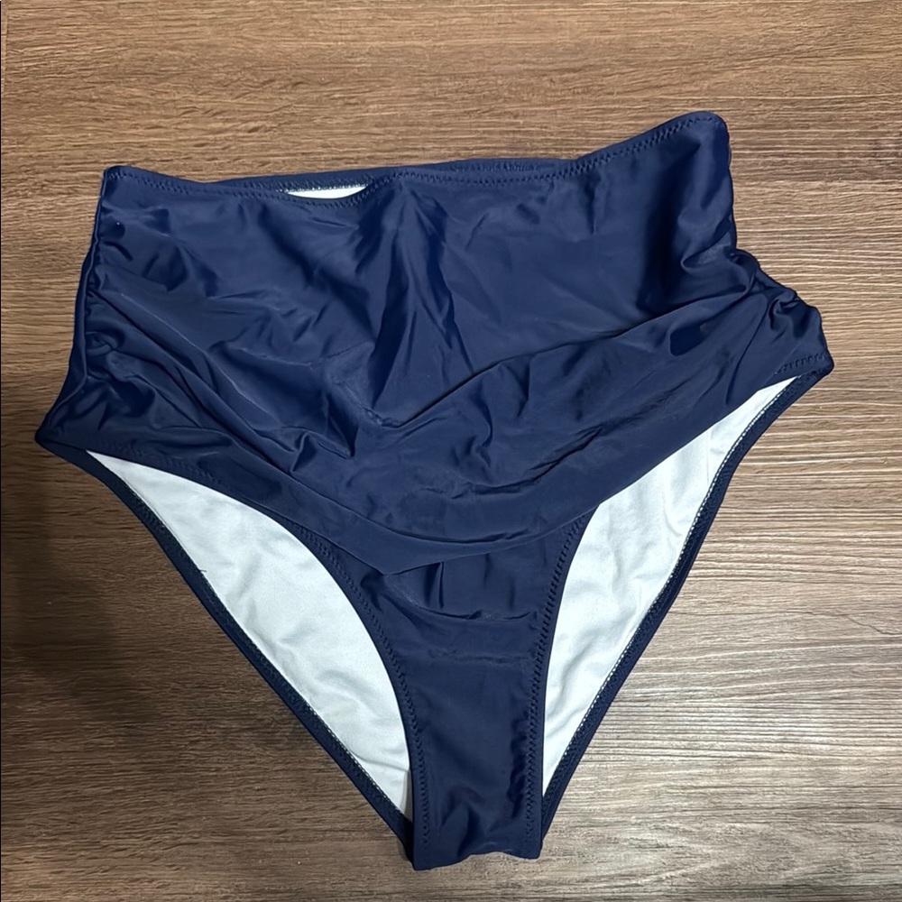 Woman’s Navy High-Waisted Bikini Bottom